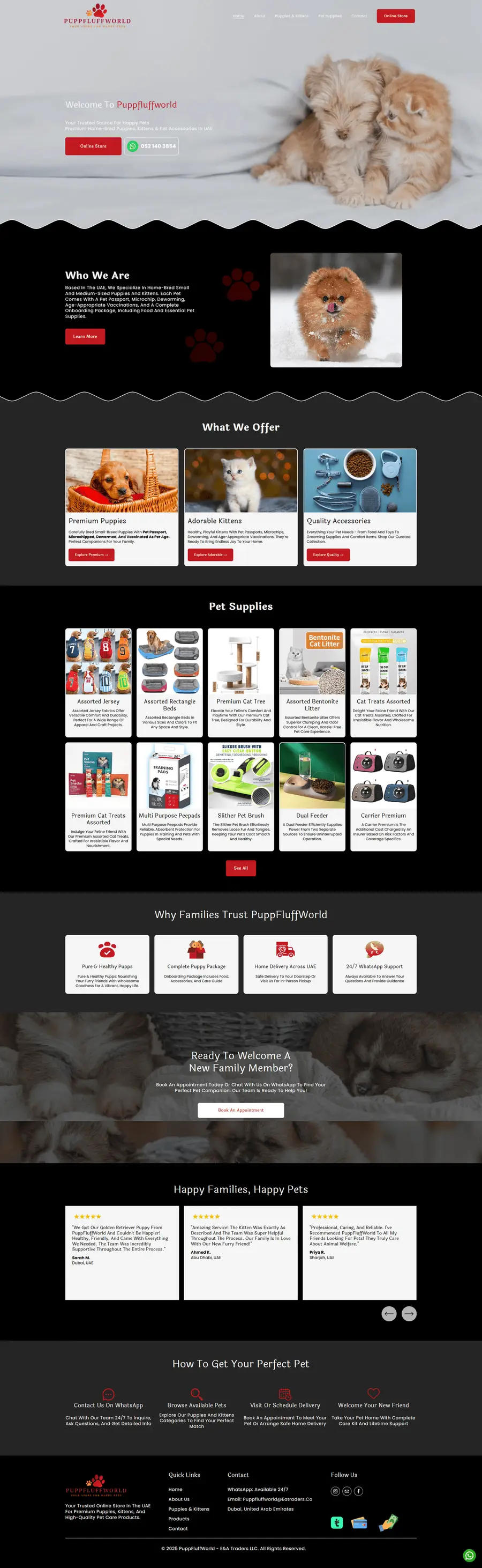 E-commerce online store design for Pupp Fluff World